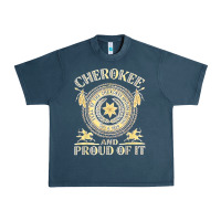 Midnight Navy cherokee native american and proud of t shirt Urban Heavy Tee - linhVisuals