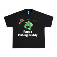 Black kids papa's fishing buddy grandson or granddaughter fish t shirt Urban Heavy Tee - linhVisuals