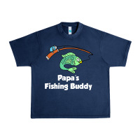 Navy kids papa's fishing buddy grandson or granddaughter fish t shirt Urban Heavy Tee - linhVisuals