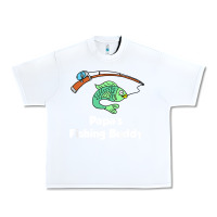White kids papa's fishing buddy grandson or granddaughter fish t shirt Urban Heavy Tee - linhVisuals