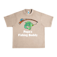 French Oak kids papa's fishing buddy grandson or granddaughter fish t shirt Urban Heavy Tee - linhVisuals