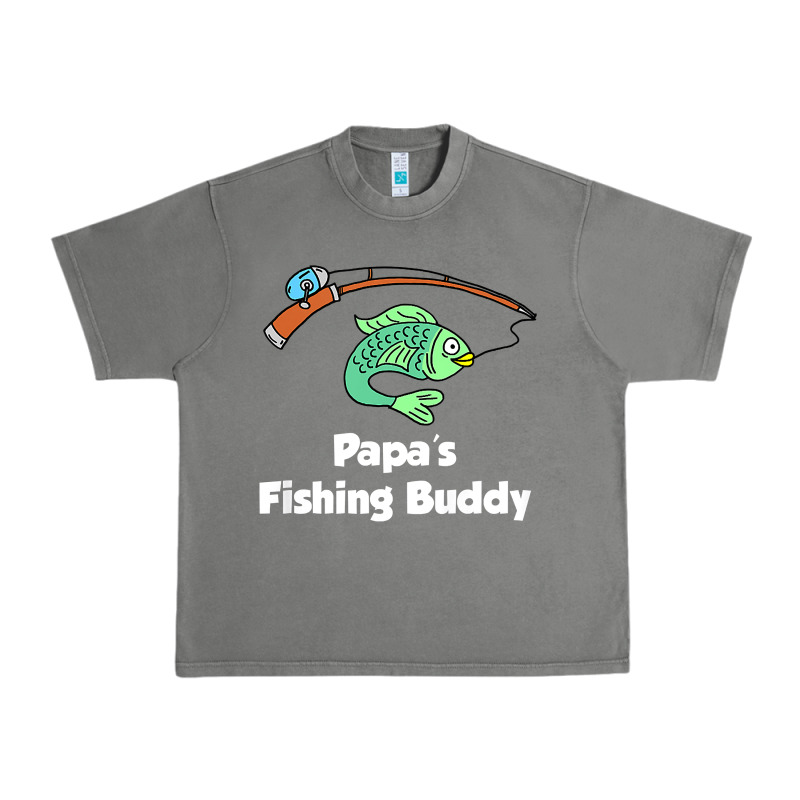 Kids Papa's Fishing Buddy Grandson Or Granddaughter Fish T Shirt Urban Heavy Tee by linhVisuals | Teevron