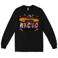 Black festive sombrero and nacho art Long Sleeve Tee - CowhideDigitalArt