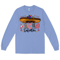 Colony Blue festive sombrero and nacho art Long Sleeve Tee - CowhideDigitalArt