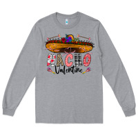 Heather Grey festive sombrero and nacho art Long Sleeve Tee - CowhideDigitalArt