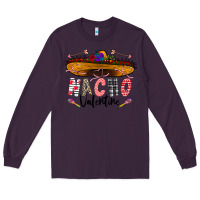 Plum festive sombrero and nacho art Long Sleeve Tee - CowhideDigitalArt