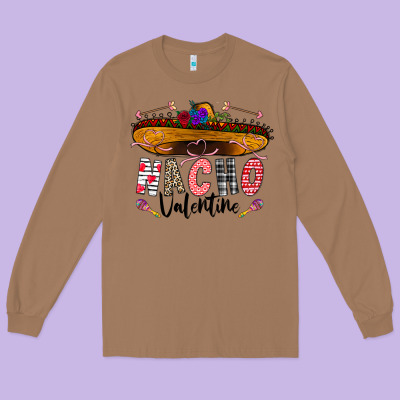Festive Sombrero And Nacho Art Long Sleeve Tee Designed By Cowhidedigitalart