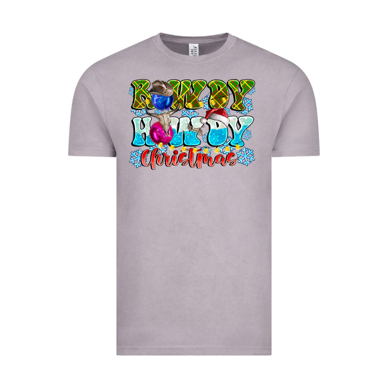 Rowdy Howdy Christmas Vintage Tee by CowhideDigitalArt | Teevron