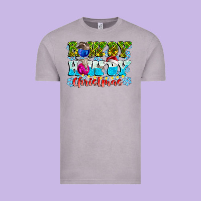Rowdy Howdy Christmas Vintage Tee Designed By Cowhidedigitalart
