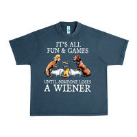 Midnight Navy it's all fun and games until someone loses a wiener shirt Urban Heavy Tee - linhVisuals