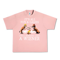 Salmon it's all fun and games until someone loses a wiener shirt Urban Heavy Tee - linhVisuals