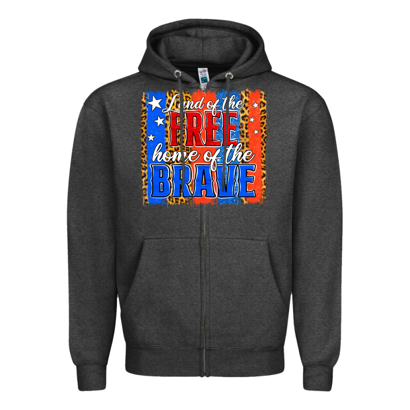 Land Of The Free 4th Of July Brushstroke Zipper Hoodie by Jasminsmagicworld | Teevron