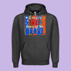 Land Of The Free 4th Of July Brushstroke Zipper Hoodie Designed By Jasminsmagicworld