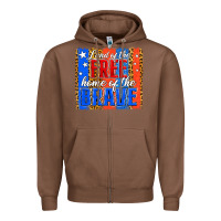 Chestnut Land of the Free 4th of July Brushstroke Zipper Hoodie - Jasminsmagicworld