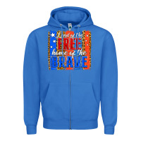True Royal Land of the Free 4th of July Brushstroke Zipper Hoodie - Jasminsmagicworld