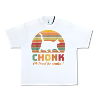 White chonk cat scale meme retro oh lawd he comin' memes t shirt Urban Heavy Tee - linhVisuals