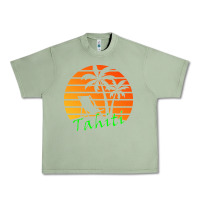 Oil Green outdoor t  shirt tahiti retro vintage sunset t  shirt Urban Heavy Tee - linhVisuals