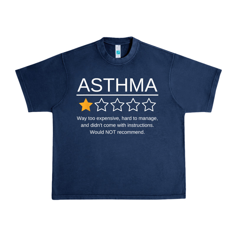 Funny Asthma Awareness One Star Rating Inhaler Wheezy Breath T Shirt Urban Heavy Tee by linhVisuals | Teevron