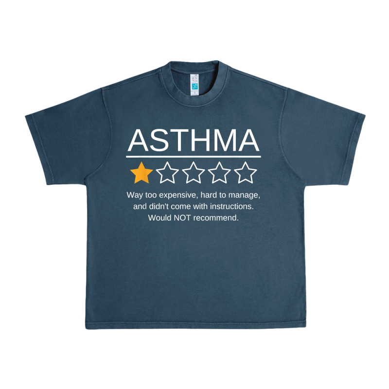 Funny Asthma Awareness One Star Rating Inhaler Wheezy Breath T Shirt Urban Heavy Tee by linhVisuals | Teevron