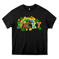 Black lucky gnome St. Patricks Day Heavy Core Tee - FaDigitalArtStudio