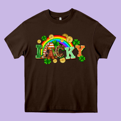 Lucky Gnome St. Patricks Day Heavy Core Tee Designed By Fadigitalartstudio