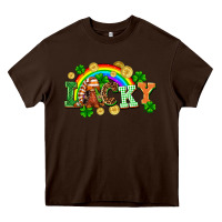 Chocolate Brown lucky gnome St. Patricks Day Heavy Core Tee - FaDigitalArtStudio