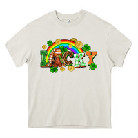 Cream lucky gnome St. Patricks Day Heavy Core Tee - FaDigitalArtStudio