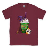 Burgundy Halloween Spooky Pumpkins Frappe Classic Tee - FaDigitalArtStudio