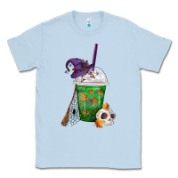 Dusty Blue Halloween Spooky Pumpkins Frappe Classic Tee - FaDigitalArtStudio