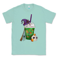 Seafoam Halloween Spooky Pumpkins Frappe Classic Tee - FaDigitalArtStudio