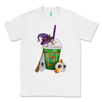 White Halloween Spooky Pumpkins Frappe Classic Tee - FaDigitalArtStudio