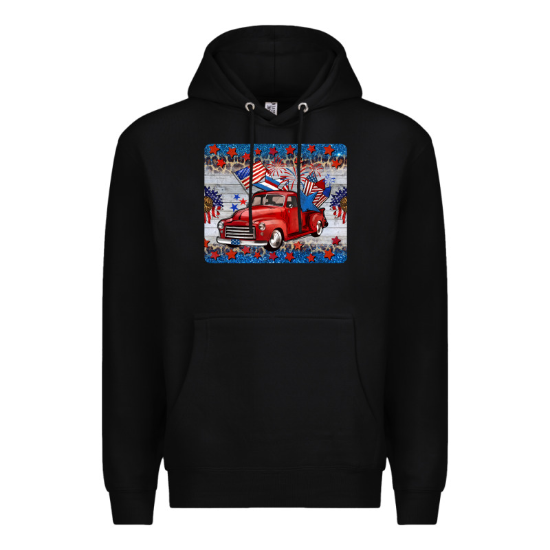 American Truck 4th Of July Mousepad Premium Hoodie by BarkalooDesign | Teevron