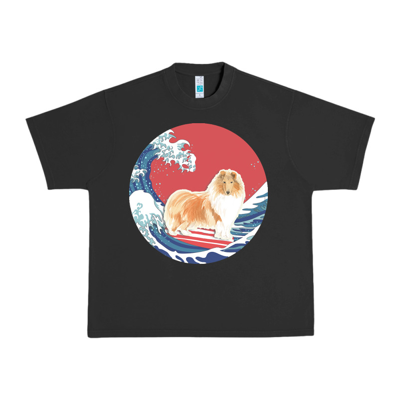 Rough Collie T  Shirt Rough Collie Gifts   Ocean Waves Surfing Rough C Urban Heavy Tee by linhVisuals | Teevron