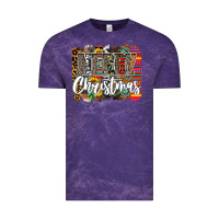Cloud Purple Western Merry Christmas Vintage Tee - CowhideDigitalArt