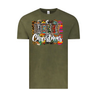 Vintage Olive Western Merry Christmas Vintage Tee - CowhideDigitalArt