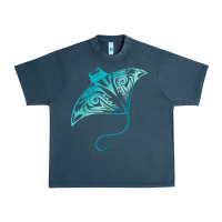 Midnight Navy hawaii tribal manta ray hawaiian shirt shark lover t shirt Urban Heavy Tee - linhVisuals