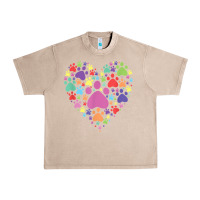 French Oak heart paw print dog cat lover valentines day t shirt Urban Heavy Tee - linhVisuals