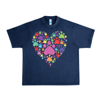 Navy heart paw print dog cat lover valentines day t shirt Urban Heavy Tee - linhVisuals