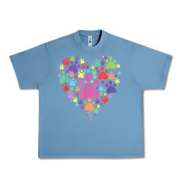 Pebble Blue heart paw print dog cat lover valentines day t shirt Urban Heavy Tee - linhVisuals