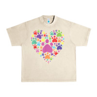 Sandshell heart paw print dog cat lover valentines day t shirt Urban Heavy Tee - linhVisuals