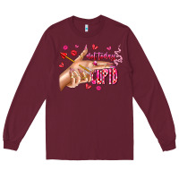 Burgundy Not Today Cupid Long Sleeve Tee - CowhideDigitalArt