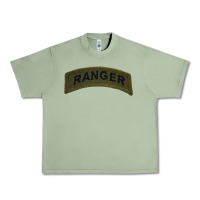 Oil Green army ranger tab subdued infantry grunt pullover hoodie Urban Heavy Tee - linhVisuals