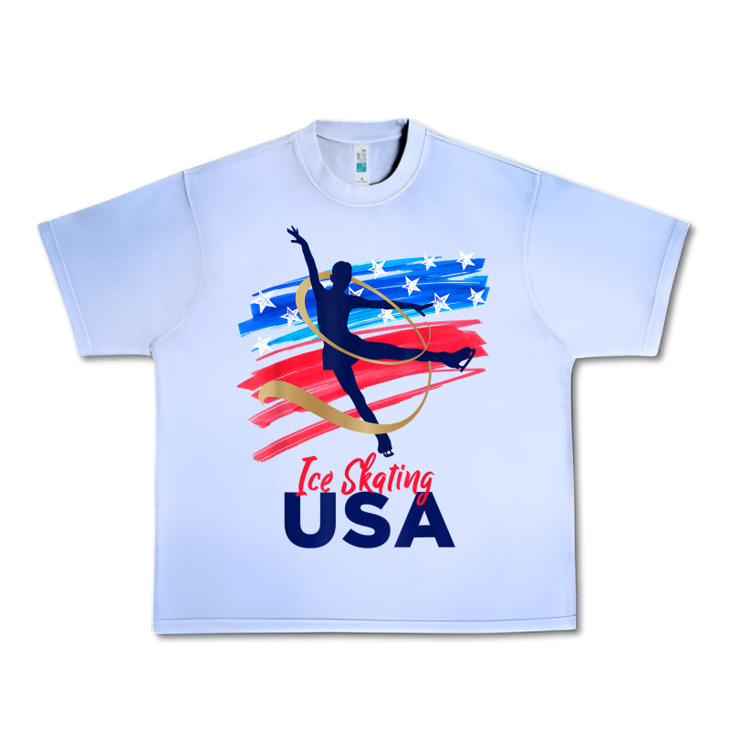 Ice Skating Dance Support The Team Tshirt Usa Flag T Shirt Urban Heavy Tee by linhVisuals | Teevron