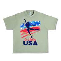 Oil Green ice skating dance support the team tshirt usa flag t shirt Urban Heavy Tee - linhVisuals