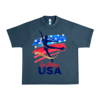 Midnight Navy ice skating dance support the team tshirt usa flag t shirt Urban Heavy Tee - linhVisuals