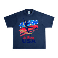 Navy ice skating dance support the team tshirt usa flag t shirt Urban Heavy Tee - linhVisuals