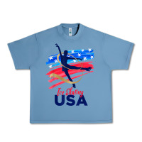 Pebble Blue ice skating dance support the team tshirt usa flag t shirt Urban Heavy Tee - linhVisuals