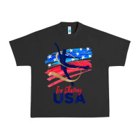Pigment Black ice skating dance support the team tshirt usa flag t shirt Urban Heavy Tee - linhVisuals