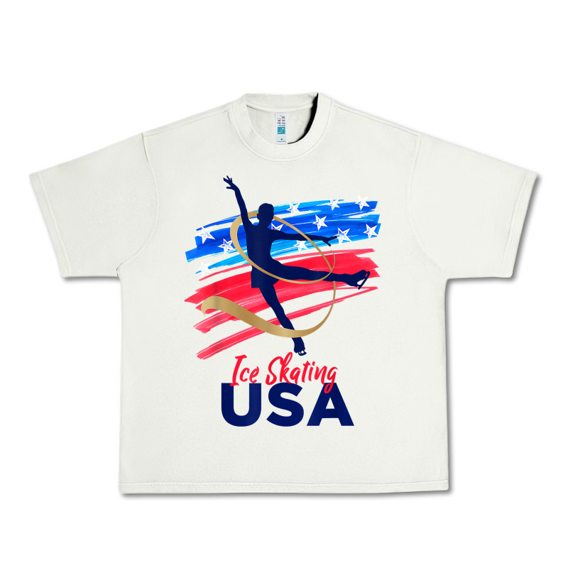 Ice Skating Dance Support The Team Tshirt Usa Flag T Shirt Urban Heavy Tee by linhVisuals | Teevron