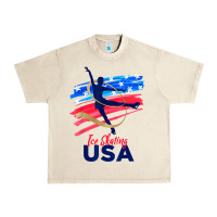 Sandshell ice skating dance support the team tshirt usa flag t shirt Urban Heavy Tee - linhVisuals